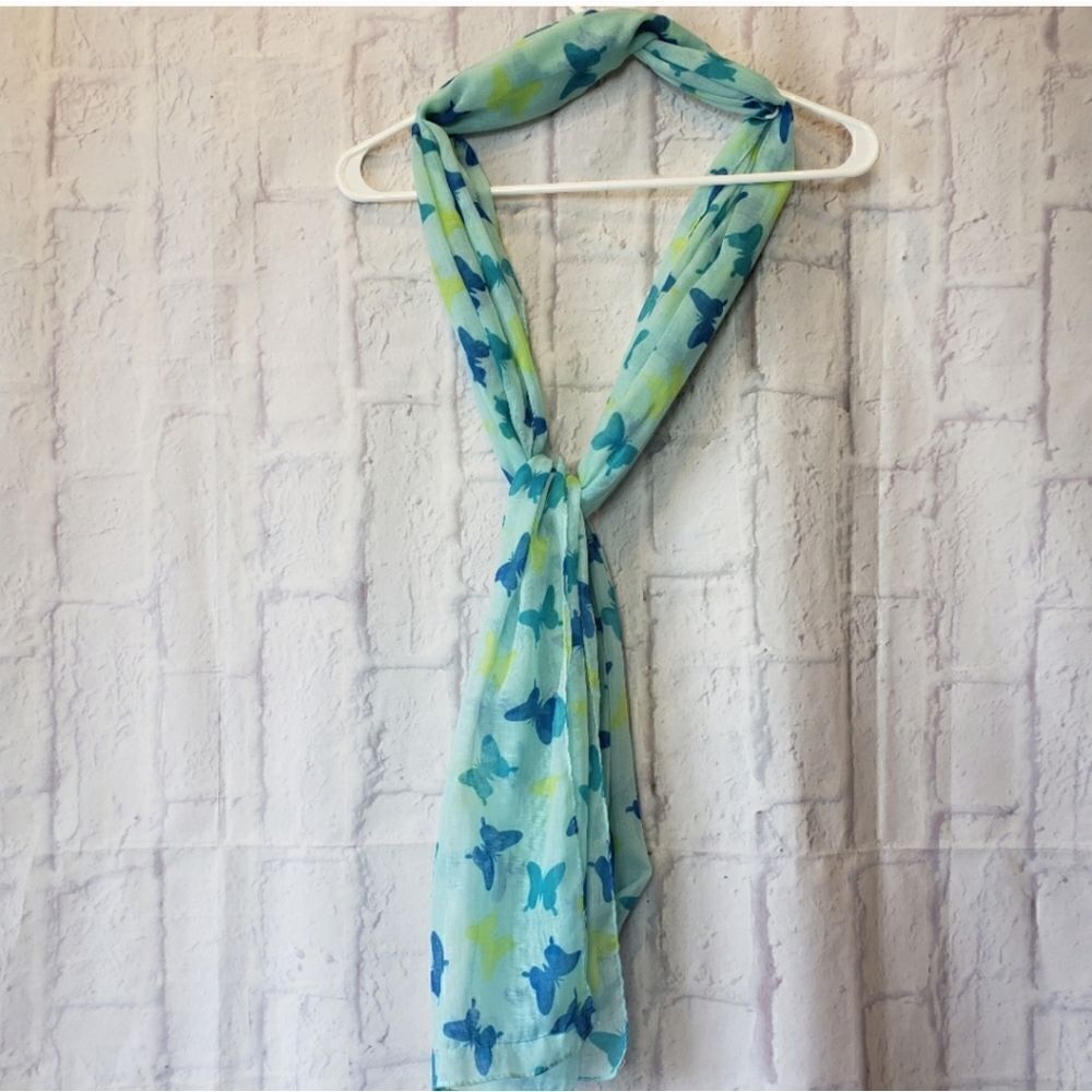 PERIWINKLE BY BARLOW Sheer Butterfly Wrap Scarf